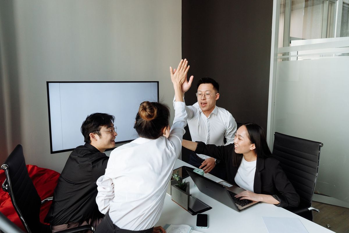 Group of happy employees